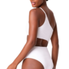 one piece swimsuit one shoulder bobby white salinas back brazilmalls.com